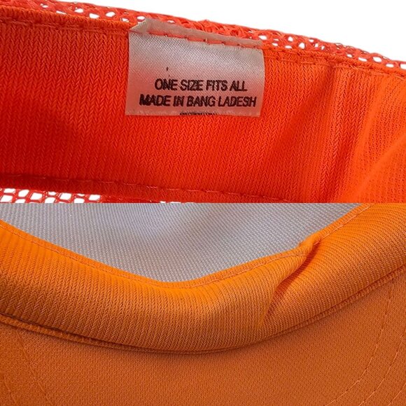 BFI Rope Braid Mesh Snapback Cap Vintage Trucker Foam Baseball Hat Blaze Orange - Picture 8 of 13